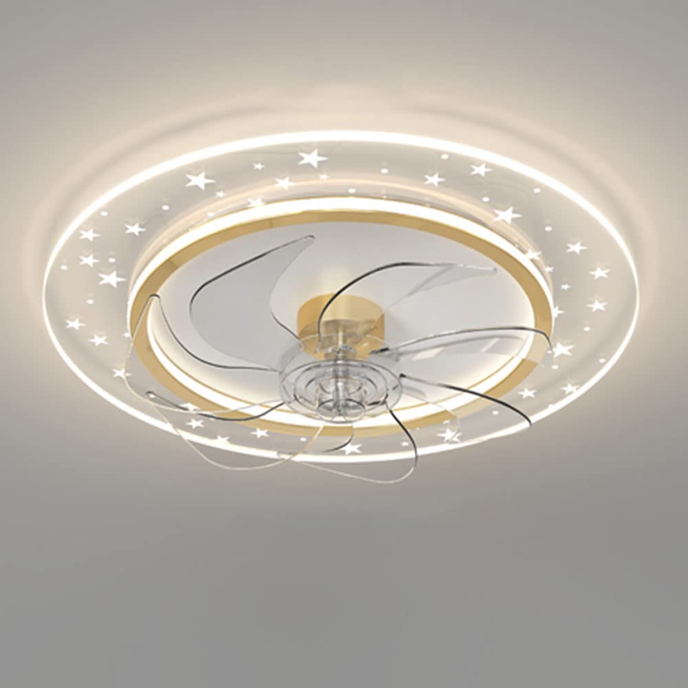 Ventilateur de plafond design créatif or pour un salon moderne