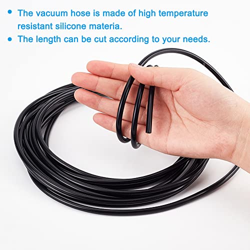 Image of AHANDMAKER 16.4 FT Silicone Vacuum Hose, ID 1 /8inch(3mm) High Temperature Silicone Vacuum Tubing Hose, 3 /16inch(5mm) 130PSI Max Pressure Vacuum Lines Vacuum Tube for Automotive and Pipeline