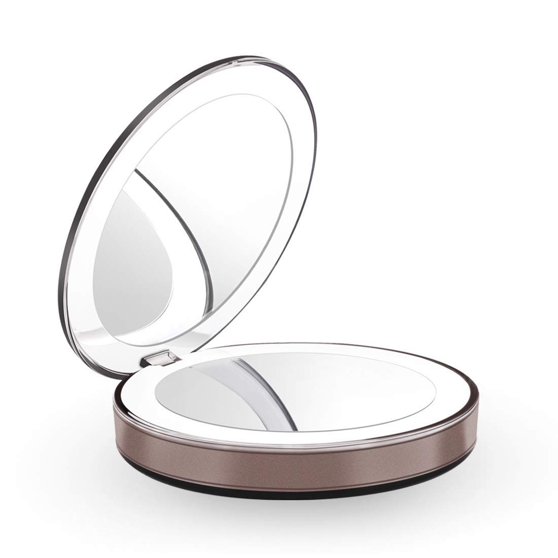 Lighted Travel Makeup Mirror, 1X/3X LED Compact Mirror - The Most Natural Magnifying Mirror with USB Charging for Beauty, Cosmetic and Travel Folding Mirrors
