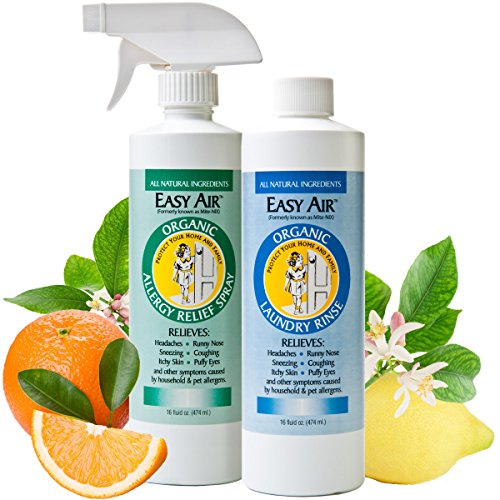 Easy Air Organic Allergy Relief Combo-Pack: 2 Natural Remedies for Dust Mite Allergy Relief and Pet Allergy Solutions