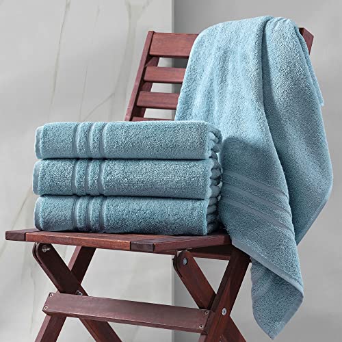 Hammam Linen Light Blue Bath Towels 4-Pack - 27X54 Soft And Absorbent, Premium Quality Perfect For Daily Use 100% Cotton Towel #TOP1