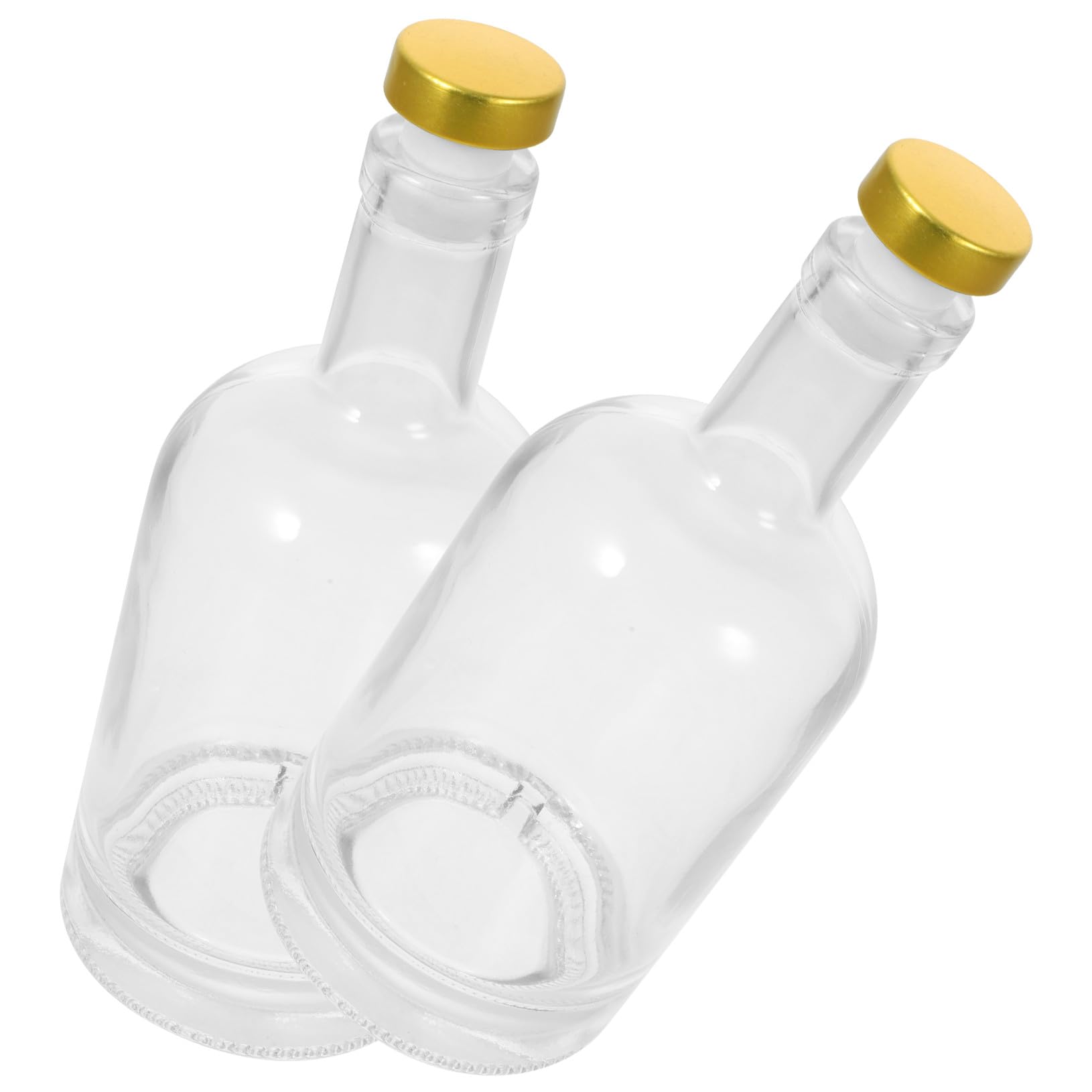 SECFOU Dickwandige Glasflaschen Leicht zu Gießen und Reinigen 375ml 2 Stück-pack Wodkaflaschen mit Weitem Öffnung und Schraubtextur Boden Zufällige Farbe für Riegel Undhause