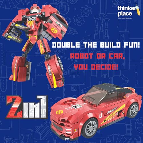 Image of Racing Fury Red 2-in-1 Robot & Sports Car (228 Pieces) | Learn About Machines | Building Block Set for Kids Age 6+ | STEM Educational Toy | Build, Play & Learn | Science & Learning Toy