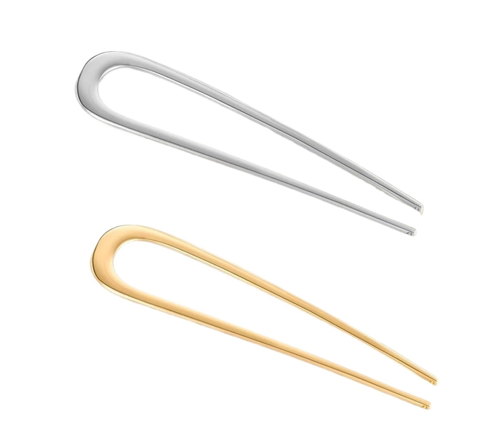 Forcine per capelli a forma di U, 15 pezzi, eleganti forcine per capelli a forma di U: in lega dorata/argento, accessori per capelli lunghi e spessi, accessori per capelli da donna (oro)