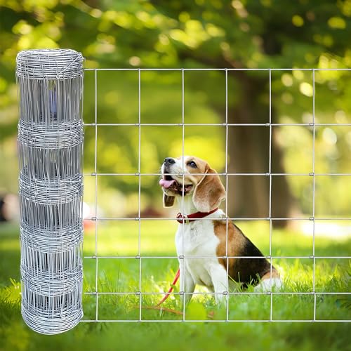 Cattle Fence 4ft x 50ft, Galvanized Farm Fence & Metal Wire Fencing