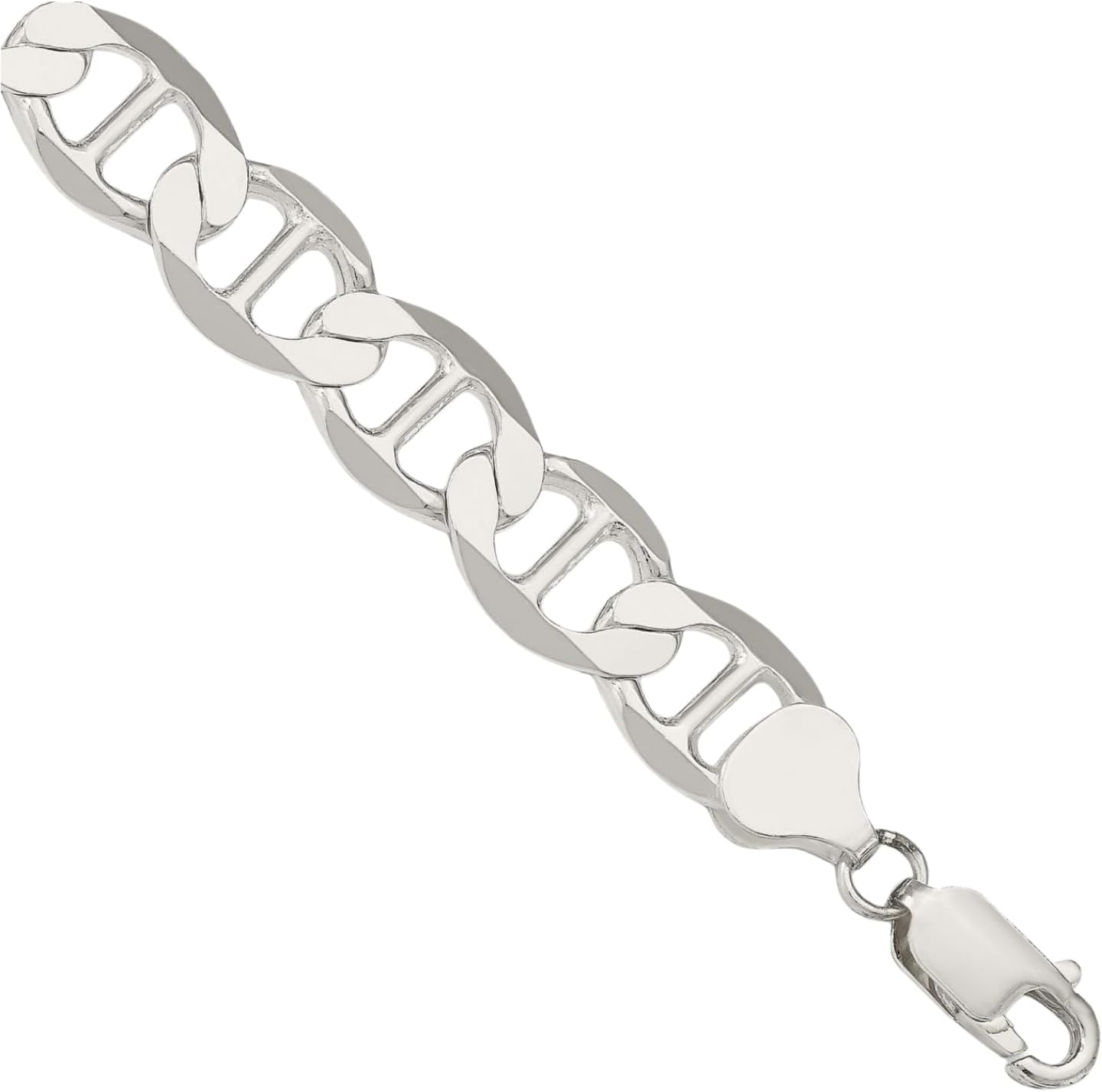 IceCarats 925 Sterling Silver 9.95mm Chunky Mariner Chain Link Bracelet, Polished