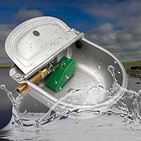 MUYIRTED Automatische Tränkebecken mit schwimmerventil 1/2 Zoll Pferdetränke, Schwimmertränkebecken Aus Rostfreier Stahl Tränke für Hunde Rinder Schafe Pferd Ziege