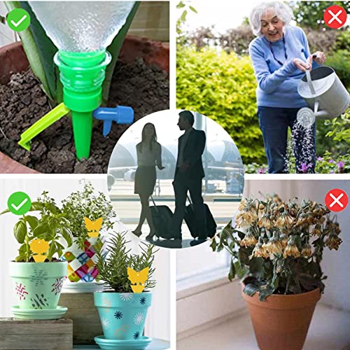 Self Watering Spikes, 6Pack Plant Water Stakes + 6Pack Flower Papers Automatic Drip Irrigation System Adjustable Valve Switch Can Device For Garden Plants Indoor Outdoor Home Or Vacation Use Nswxzds #TOP4