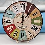 12 Zoll/30CM Holz Wanduhr/Küchenuhr im Landhausstil Stille Nicht-tickende für die Küche,Home Office, Wohnzimmer und Schlafzimmer (Altstadt) – Bild 4
