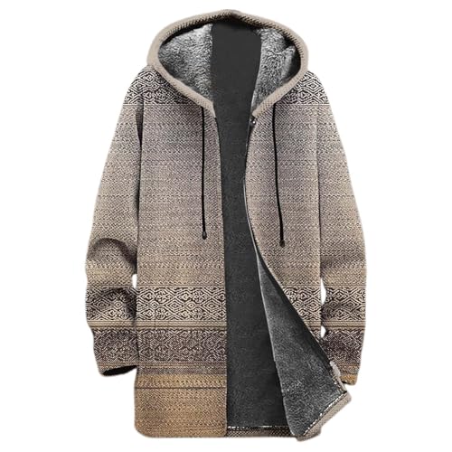 Abrigo Casual Europeo con Capucha Chaqueta de Punto Engrosada Abrigo de Lana, dorado, 3XL