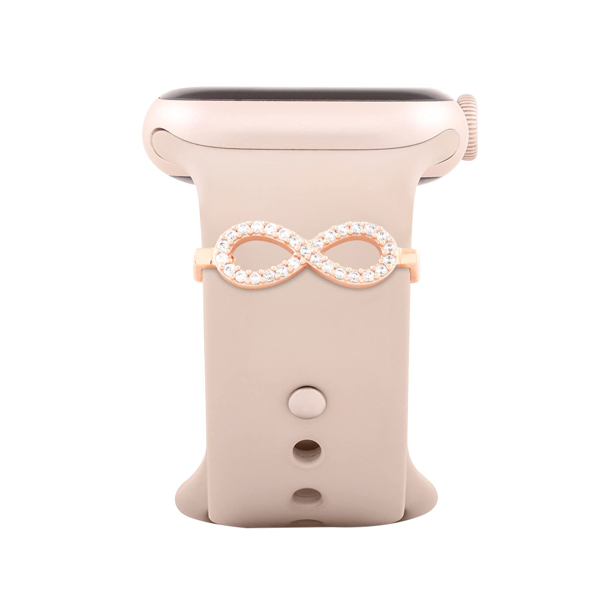 MINUTIAE Inifity Shape Pendant Decorative Ring Loops Jewellery Accessories Compatible with Smart Watch Silicone Band Strap - Skin Friendly Brass Alloy | Ideal Gift for Her/Women/Girls