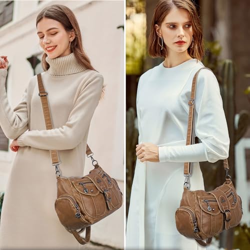 Angel Kiss Hobo Bags for Women Vegan Leather Shoulder Purses and Handbags Ladies Roomy Tote Bags Purse with Crossbody Strap2