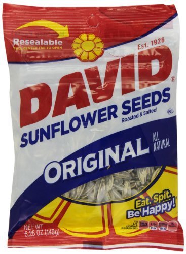 David Sunflower Seed, Original Flavor, 5.25-Ounce Bags (Pack of 12) by David Seeds [Foods]