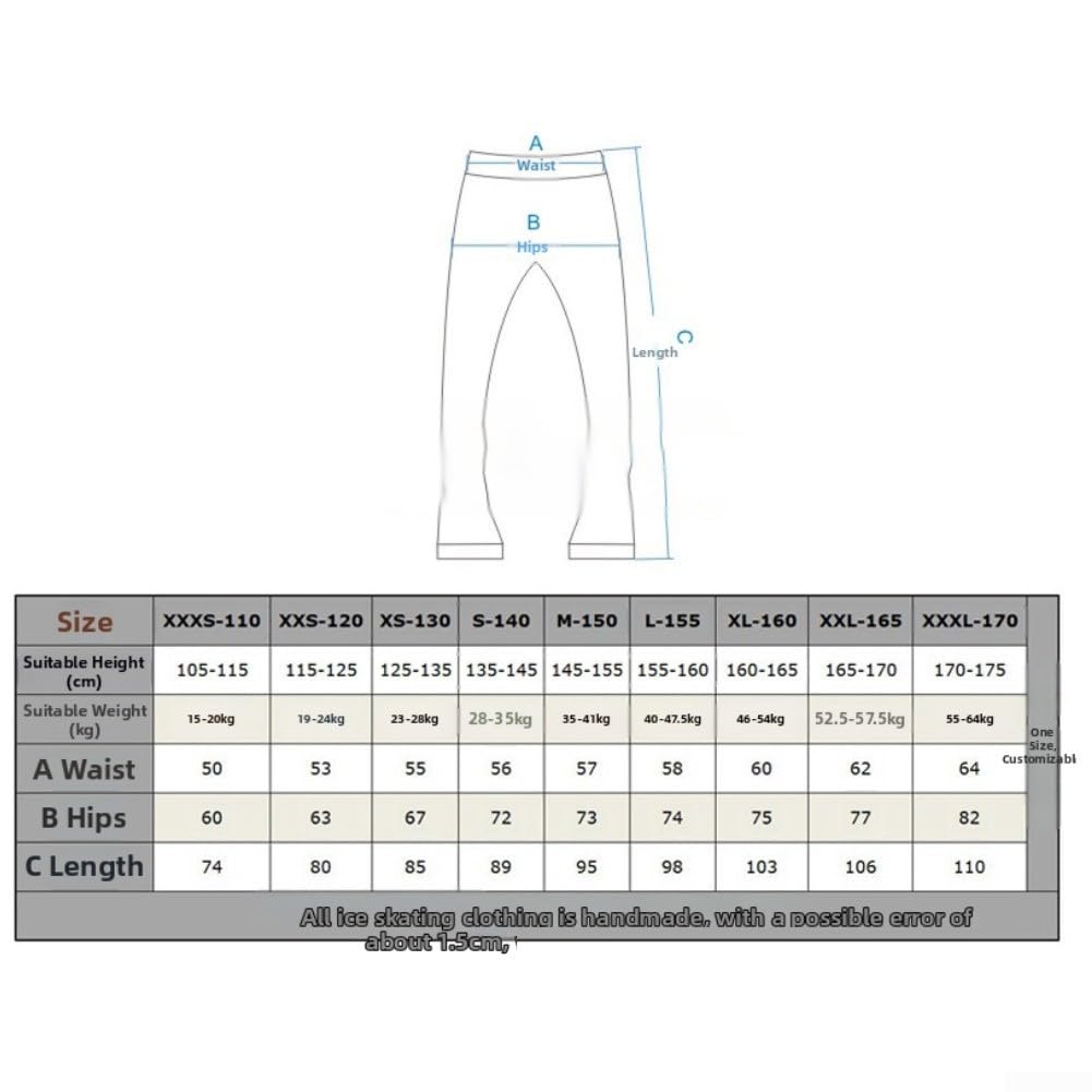 Pantaloni da pattinaggio artistico delicati sulla pelle, con fodera in morbido pile per calore e comfort durante l'allenamento sulla pista di pattinaggio su ghiaccio, per adulti e