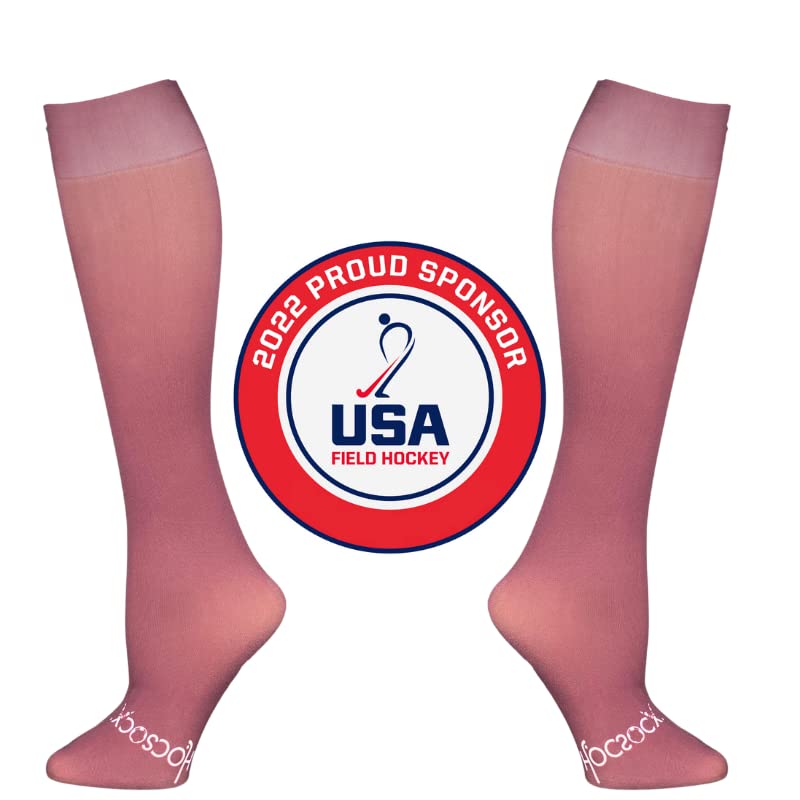 Image of Hocsocx Maroon Unisex Shin Guard Socks for Field Hockey & Soccer | Medium