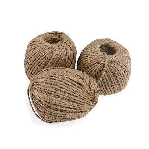 Artibetter 3rollos Cordel De Yute Natural para Manualidades Embalaje Industrial y Jardinería De Exterior