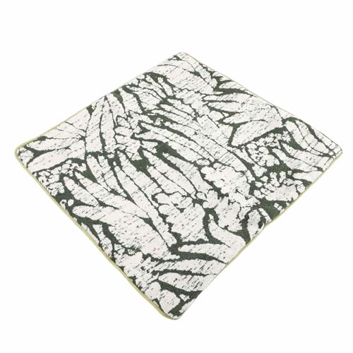 Housses de coussin vert et blanc 45x45 cm Demeras pour canapé et lit | Lot de 4 - 6