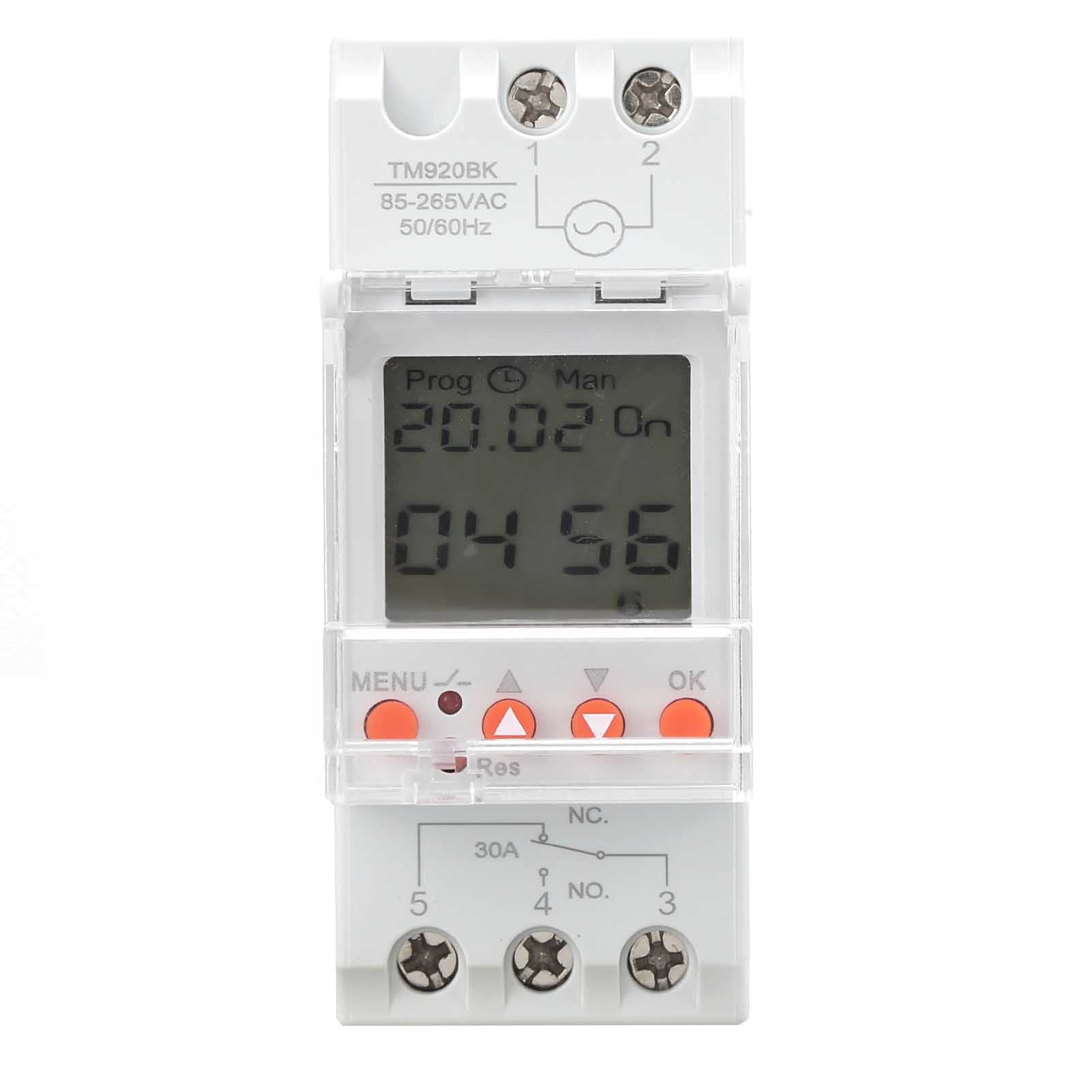 WW Temporizador Interruptor Programable Analógico Smart Home Control de Energía DIN Rail Montaje 30A EEE