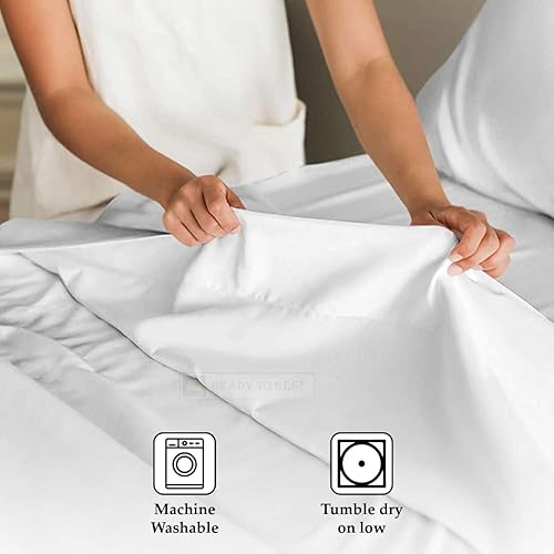 Miniatura 7 de Ready To Rest Juego de sábanas 100% de algodón egipcio dividido tamaño California King para cama ajustable de 5 piezas, se adapta a colchones de