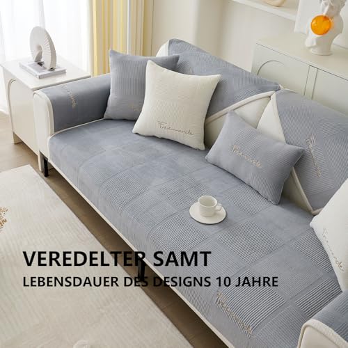 Generisch Sofabezug Sofa Überzug Couch Überzug Couch Überwurf Couchbezug U Form Sofa Cover 1/2/3/4 Sitzer Sofabezug Ecksofa L Form Wasserdicht rutschfeste Sofa Überwurf Sofadecken (Grau, 70 * 150)