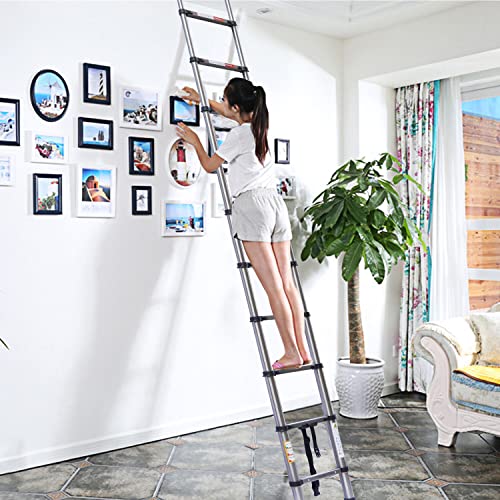 3.2M Telescopic Ladder 10.5FT Multi-Purpose Stainless Steel Telescoping Ladder Extendable Portable Sturdy Loft Ladder with EN131 Standard for Draw Wall Replace Bulb Clean Window Repair Roof 8 3.2M Telescopic Ladder 10.5FT Multi-Purpose Stainless Steel Telescoping Ladder Extendable Portable Sturdy Loft Ladder with EN131 Standard for Draw Wall Replace Bulb Clean Window Repair Roof - Image 8