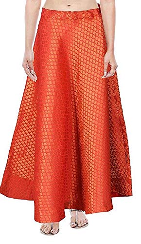 FEMEZONE Women's Banarasi Brocade Silk Skirt/Lehenga/Ghaghra with Cotton Linning for Wedding Sangeet