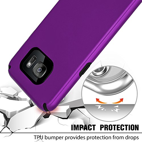 Samsung Galaxy S7 Edge Case,Galaxy S7 Edge Case,Senon Slim-Fit Shockproof Anti-Scratch Anti-Fingerprint Protective Case Cover For Samsung Galaxy S7 Edge,Purple #TOP1