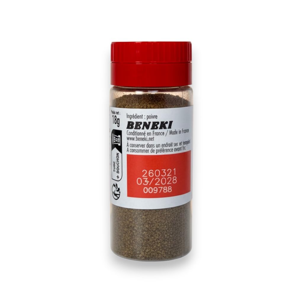 BENEKI Poivre Noir Moulu, poivrière de 18g (20, Lot de 20 poivrières)