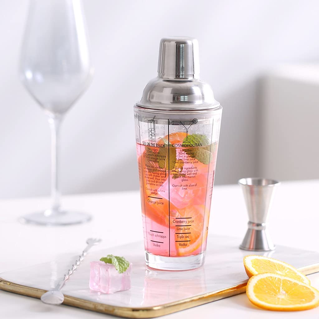 Juego de Coctelera Coctelera de cóctel,coctelera de cristal,accesorios de barras para el conjunto de barra de la barra,conjunto de mezcladores de bebidas,conjunto de coctelera. Agitador de Cócteles