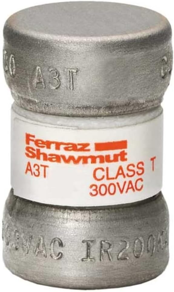 Mersen A3T Fast Acting/Class T Fuse, 300VAC/160VDC, 200kA AC/50kA DC, 60 Ampere, 9/16" Diameter x 7/8" Length