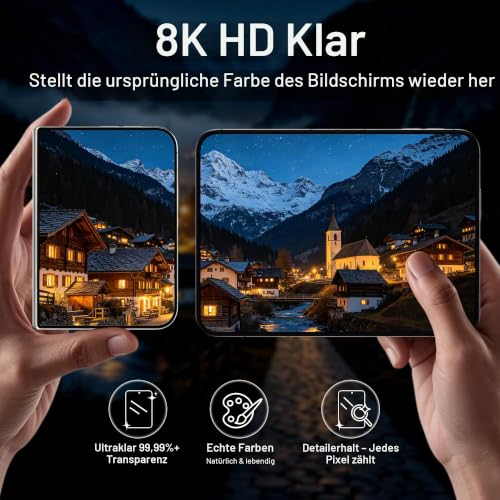 QHOHQ für iPhone Duo für Außen Panzerglas + Innen Schutzfolie, 2+2+2 Stück – Ansicht 6