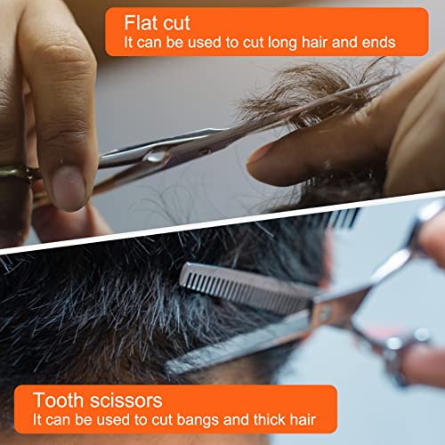 Uootach 2 Stücke Haarschere, Ultrascharfe und präzise geschnittene Stylingschere, Friseurschere aus edelstahl zum Ausdünnen und Formen, Geeignet für Zuhause, Friseursalon, Friseur, MFJD-01