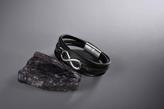 Amazon.com: BOPREINA Men's Infinity Leather Bracelet with