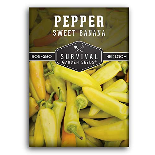 Sweet Banana Pepper Seeds for Planting Survival Garden Seeds (1 Pack)