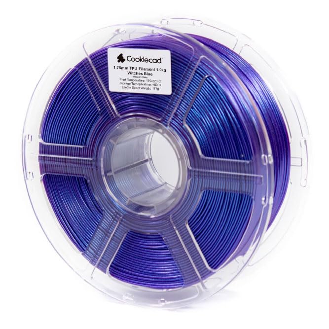 Filament TPU 1.75mm COOKIECAD Bleu Sorcière pour éviter les pièces cassantes et rigides