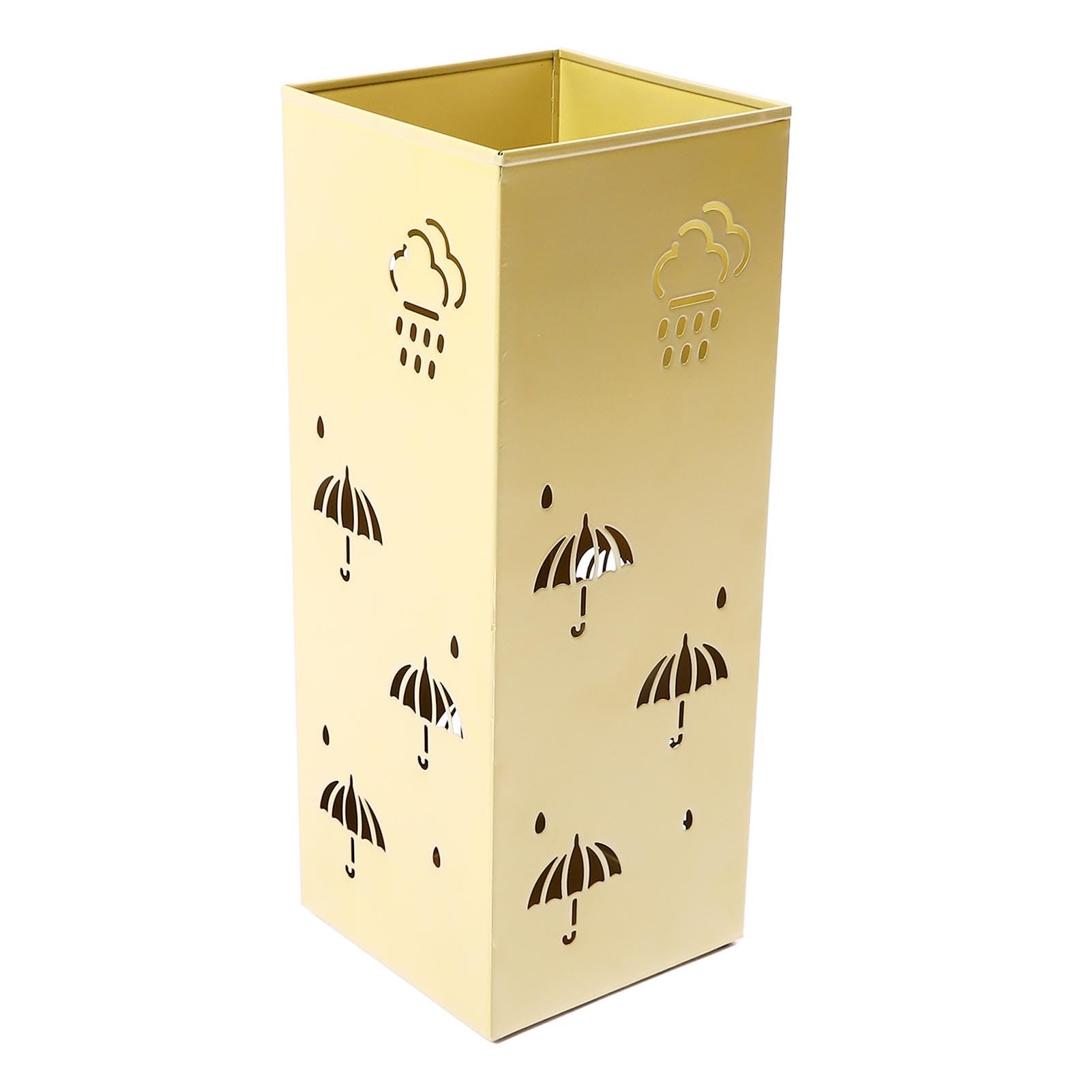 Jelquix Metal Umbrella Stand Stylish Rustproof Organizer for Entryway Home Office 16.5x6.3x6.3in (Gold)