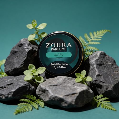 Image of ZOURA MARJ Solid Perfume for Men & Women | Alcohol-Free Long Lasting Unisex Fragrance | Rose Saffron Amber Musk Notes | Pocket Friendly Travel Solid Perfume (12g)