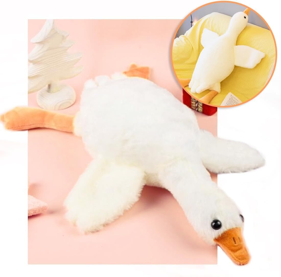 Ragelion Enorme gans knuffeldier, grote eend, knuffeldier, pluche gans, kussen, pop, Kawaii cadeaus voor kinderen (kleine voet, 160 cm Ragelion Enorme gans knuffeldier, grote eend, knuffeldier, pluche gans, kussen, pop, Kawaii cadeaus voor kinderen (kleine voet, 160 cm