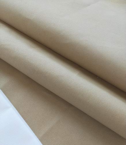 Image of 12 inch x 59 inch 14CT Counted Cotton Aida Cloth Cross Stitch Fabric (Khaki)
