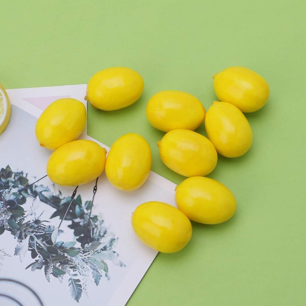 20Pcs Yellow Simulation Artificial Lemon Fake Fruit Disply Home Party Decor Artificial Fruit Trees for Home Decor Artificial Fruit Artificial Plants