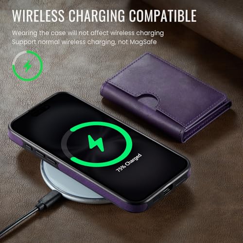 Coque iPhone 15 Pro Max anti-piratage RFID avec porte-carte aimant&eacute; - 4