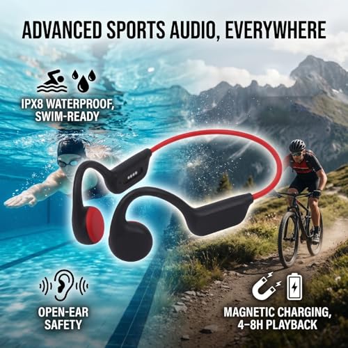 Auriculares de conducción ósea para correr y entrenar al aire libre con Bluetooth 5.4 2