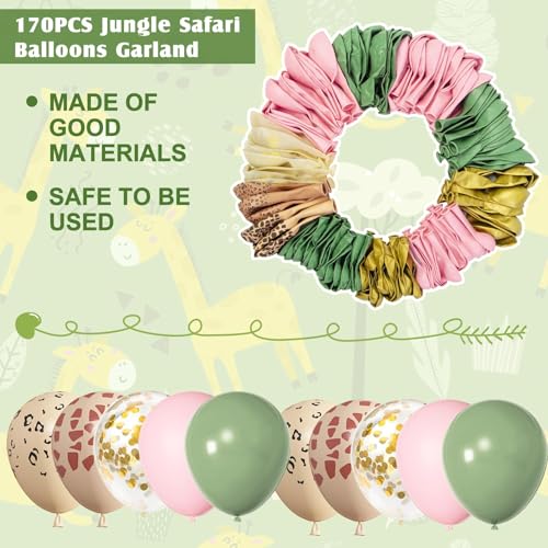 Image of Amandir 170Pcs Jungle Safari Balloons Garland Arch Kit