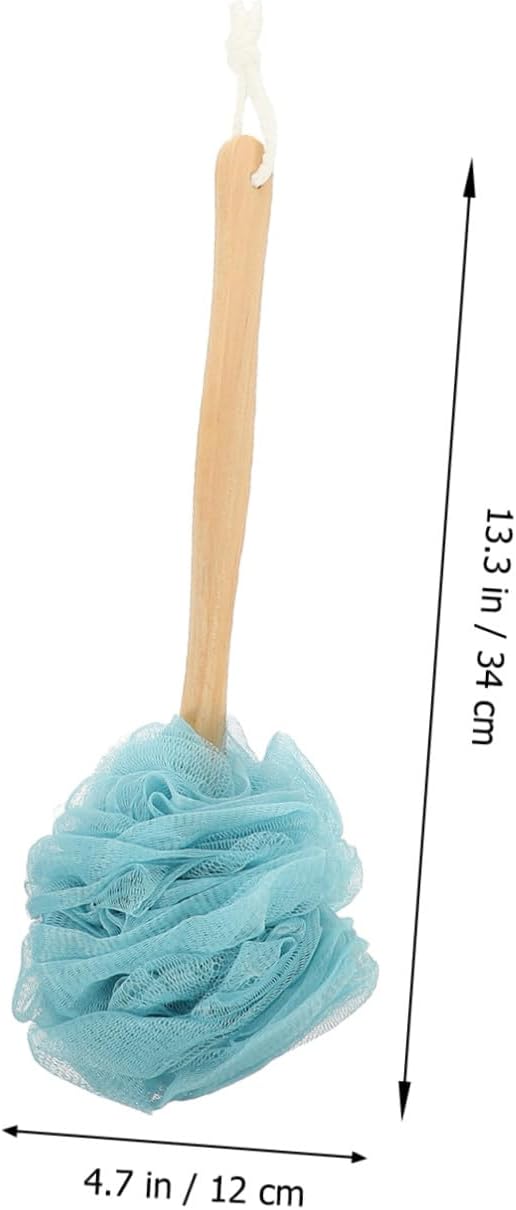 Long Handle Body Brush and Back Scrubber 4pcs Set Nylon Bath Exfoliator Brush for Shower Wet Dry Brushing Suitable for Sensitive Skin and Men
