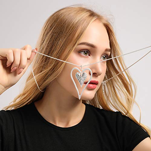 Long Heart Necklace for Women Chain Pendant Y Necklace Set Statement Pendant Chic Jewelry With Gifts Box3