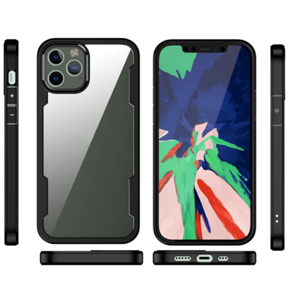 Vanoo TPU+PC Shockproof Phone Case Clear Protective Case Cover Compatible for iPhone Commuter Series Case for iPhone 12 & iPhone 12 Pro