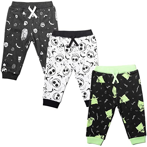 Image of Disney Nightmare Before Christmas Jack Skellington Sally Baby 3 Pack Jogger Pants
