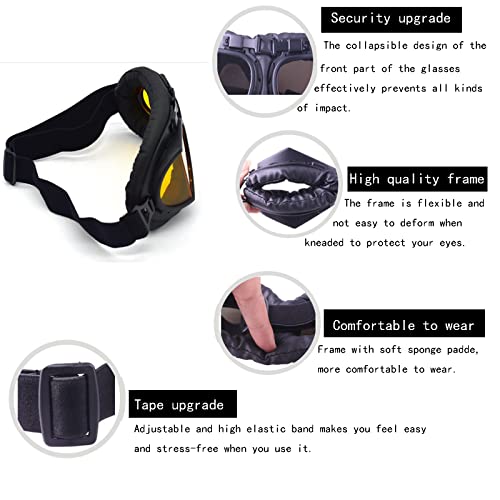 Evomosa Motorcycle Goggles Vintage Pilot Style Cruiser Scooter Goggle Outdoor Sand Goggles Bike Racer Cruiser Touring Eyewear #TOP3