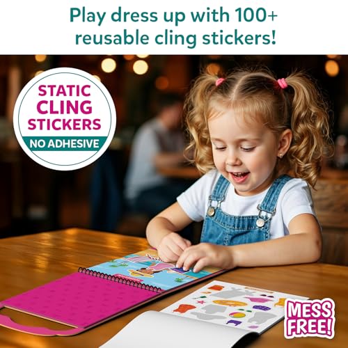 Image of Skillmatics Reusable Sticker Activity Book - Peelies, 100+ Reusable Cling Stickers, 6 Pictures, Mess-Free Fun for Kids, Creative Play & Travel Toy, Gifts for Ages 3, 4, 5, 6, 7