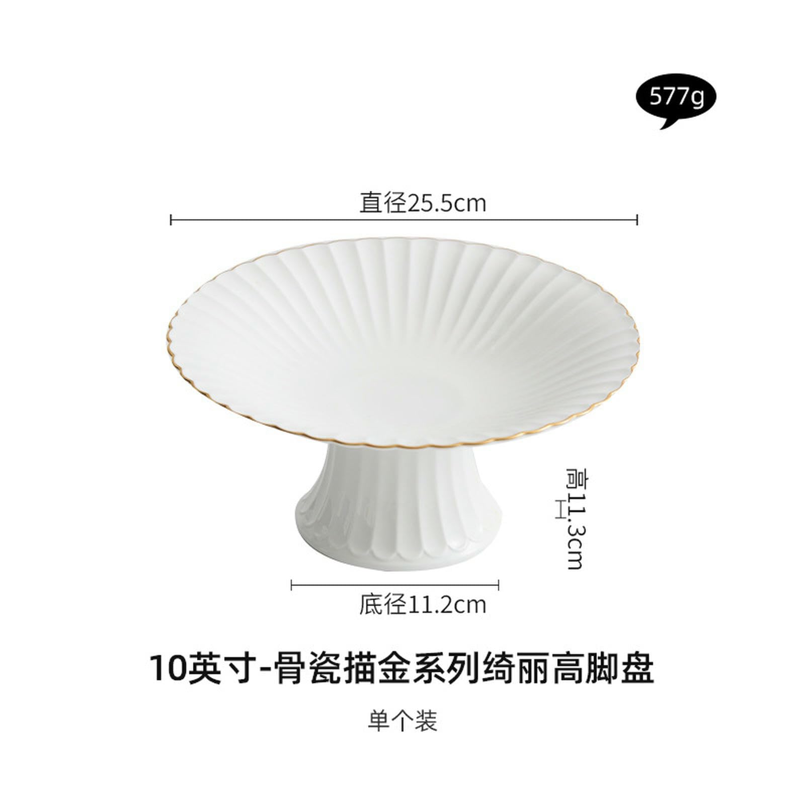 Plato de porcelana de hueso chapado en oro personalizado, plato frío creativo para restaurante de hotel, 10 pulgadas